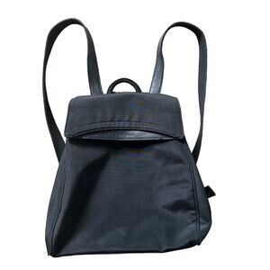 Cole Haan Mini Backpack With Hidden Back Zipper Pocket Nylon Leather‎ Trim